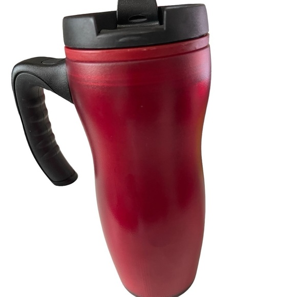 Starbucks Barista 2001 Red Travel Mug 16 ounces with Grip handle and lid - Picture 2 of 5